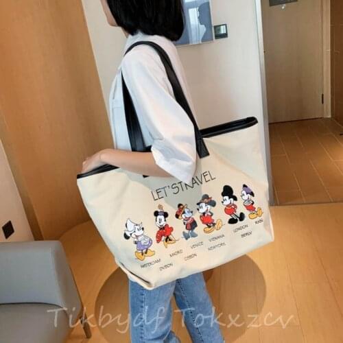 Multifunctional Canvas Bag Mickey Women Handbag Crossbody Womens Large Capacity Handbag Bag Shoulder Bag Travel Shopping Bag
