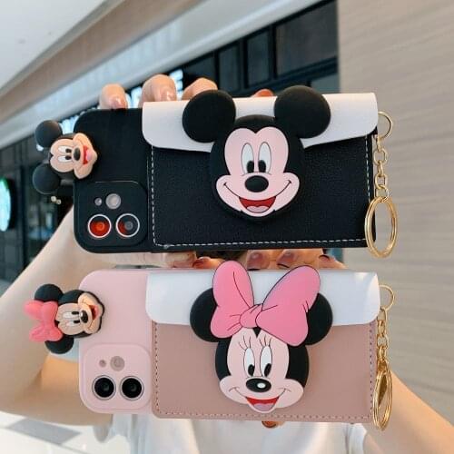 Cartoon MickeyMinika Bag phone case protective cover is suitable for iphone 12 pro max 11 8 7 6 s XR PLUS X XS SE 2020 mini Case