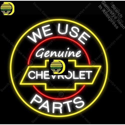 Neon Signs for We Use Genuine Parts Neon Light Sign Neon Bulbs sign Glass Tube Decorate Hotel Room Signs dropshipping Accesaries