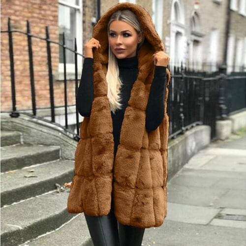 2020 New Fashion Fur Hooded Coat Womens Fur Coat Solid Color Armless Wool Cashmere Sheepskin Coat Fur Vest Jacket Warm