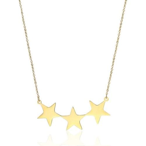 RIR Dainty Star Choker Gold Star Necklace Stainless Steel Star Necklaces Dangle Star Pendant Necklace Gift For Her