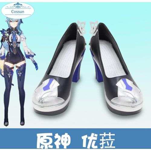 Genshin Impact Eula cosplay wig Boots Anime Genshin Impact Costume Women Heat Resistant Synthetic Hair Wigs Shoes Halloween