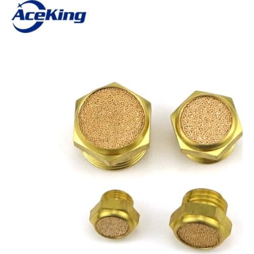 Pneumatic flat head brass exhaust muffler BSL M5 1/8" 1/4" 3/8" 1/2" noise muffler fitting solenoid valve filter connector