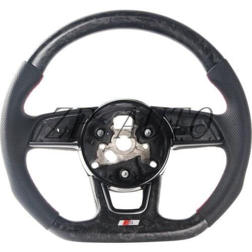 Fits for Audi RS3 RS4 RS5 S3 S4 S5 Matte Forged Carbon Fiber Perforated Leather Steering Wheel