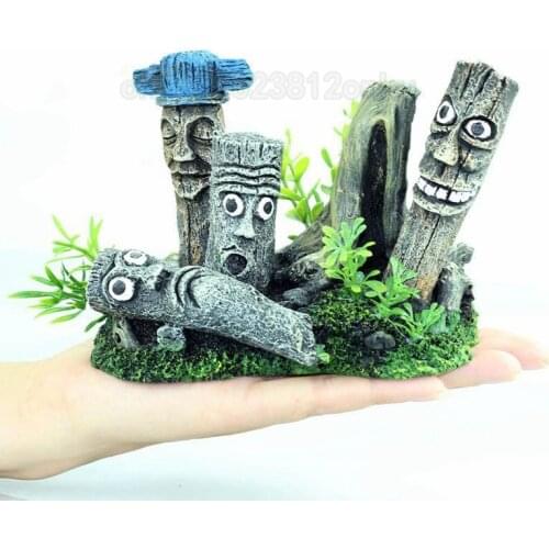 Resin Artificial Aquarium Easter Egyptian Statue Decoration Underwater Landscaping Craft Ornaments For Fish Tank Decor