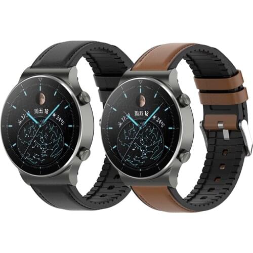 Essidi 22mm Silicone Leather Bands For Huawei Watch 2 Pro GT GT 2 46mm 2e 2 Pro Bracelet Strap For Honor Watch GS PRO Magic