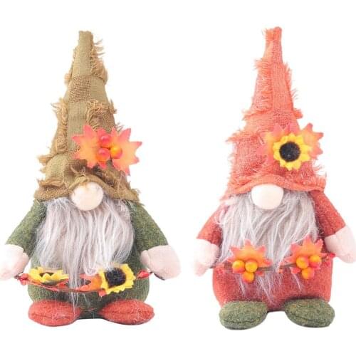 20*7*13cm Christmas Decoration Fall Gnome Autumn Gnome Pumpkin Sunflower Swedish Dwarf Thanksgiving Day Gift Fall Olush Doll
