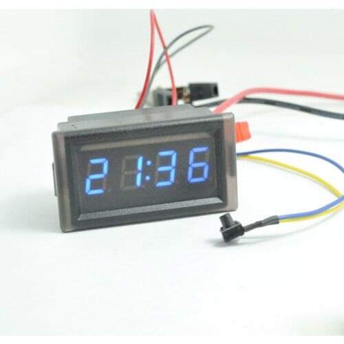 Blue Waterproof DC 4.5-30V 20mA Vehicle Electronic Clock Digital Clock Timer LED Digital Display Module For Car