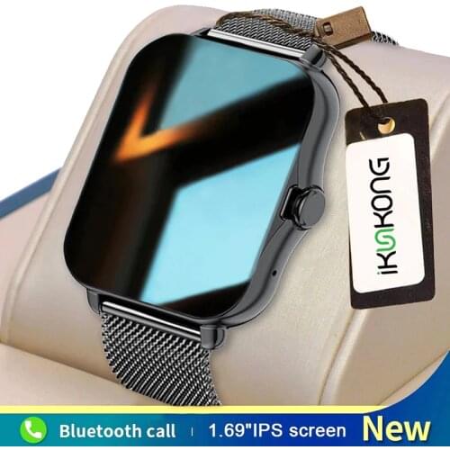 Smart Watch Men Women Bluetooth Call Waterproof Music Control Fitness Tracker Q8 1.69 Inch Screen Smartwatch For Android IOS