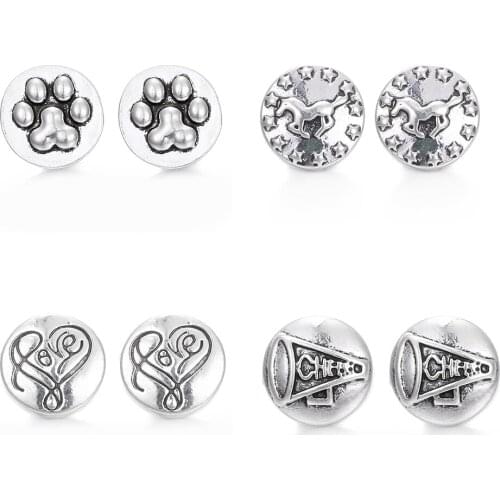 Dog Footbal Hope Love 12mm Metal Snap Button for snap jewelry XH6001