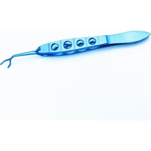 Titanium Ophthalmic Landers Vitrectomy Lens Forceps 113mm Microsurgery Instrument