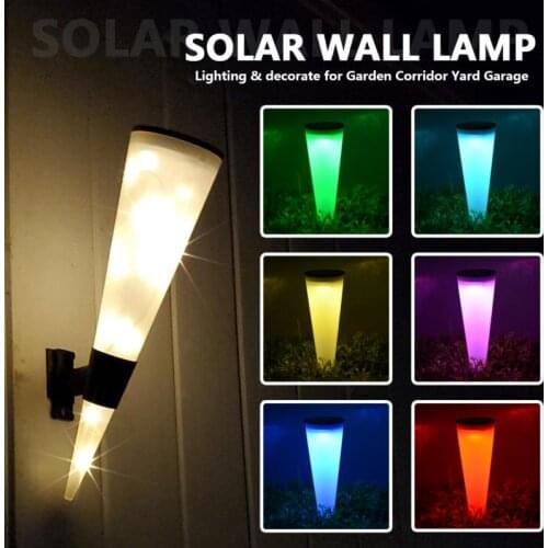 Outdoor Solar Lights Waterproof Wall Lamp Warm/White/RGBW Street Lamp Solar Torch Lights for Garden Corridor Yard Garage
