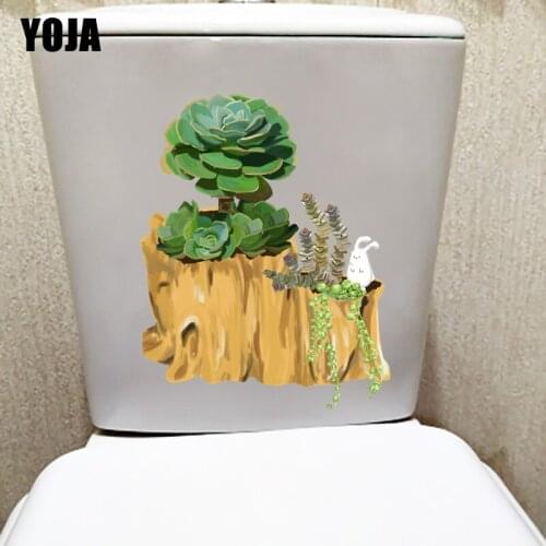 YOJA 18.5*23.3CM Lovely Fresh Succulents Childern Bedroom Wall Sticker Fresh Toilet WC Decor T1-1159