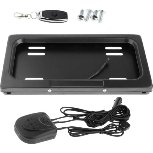 1 Set Electric License Plate Frame+Remote, Hide away Shutter Cover Up Bracket Holder Easy to Insatll