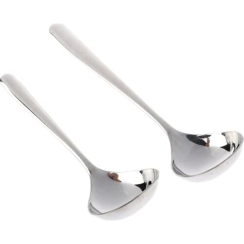 1 Pcs Soup Spoon Deepen Thickened Stainless Steel Serving Spoons Chinese Cooking Meal Food Spoon Dinnerware 17.5/20cm