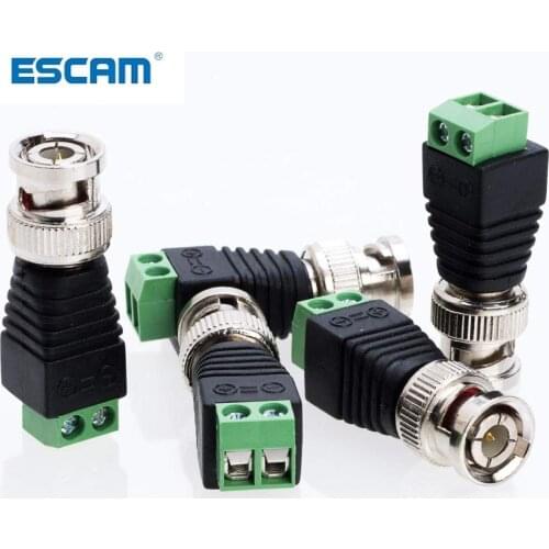 ESCAM 10PCS BNC CCTV Connectors for AHD Camera CVI Camera TVI Camera CCTV Camera Coax/Cat5/Cat6 Cables