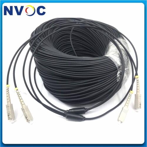 200M 2Core LC SC ST FC SM MM OM1 OM2 OM3-300 2C SC/UPC-SC/UPC Outdoor Armored LSZH Fiber Optic Patch Cord Jumper Cable