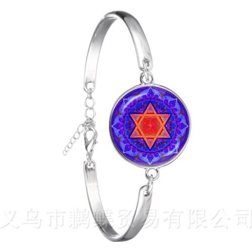 2018 Supernatural Pentagram Glass Bracelet Gothic Satanism Evil Occult Pentacle Jewelry Pagan Charm Jewelry For Women