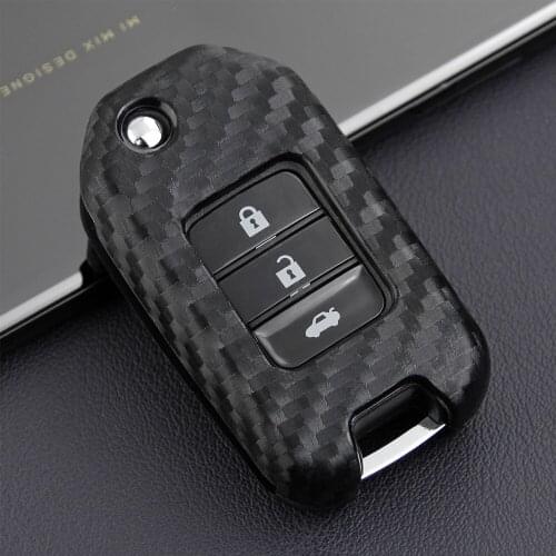 3 Button Car Key Fob Pocket Cover Case For Honda Civic CR-V HR-V Accord Jade Crider Odyssey 2015-2019 Remote Protector