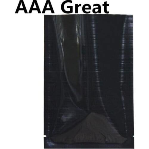 AAA Great 100Pcs/Lot Aluminum Foil Bag Pouch Small/Large Mylar Bag Vacuum Bags For Food Storage Flat Bags Black Open Top Pouches