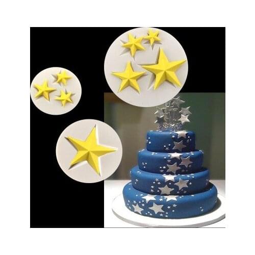 APRICOT 1pcs 3D Silicone Molds Stars Shape Sugarcraft Fondant Chocolate Mold Silicone Cake Mold Cake Decorating Tools