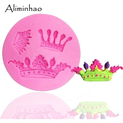 B0111 3 hole crown Silicone Mold Sugarcraft dessert Candy Clay Chocolate Molds Fondant Cake Decorating Tools