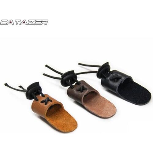 Bow Accessories High Quality Bow Arrow Broadheads Archery Hunting Shooting Glove Leather Finger Tip Protector Finger Guard Pull