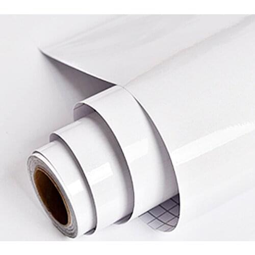 Shiny White Furnitures Restorative Peel & Stick Films Waterproof Wall Stikers Self-Adhesive Wallpaper Kitchen Cabinets Decals