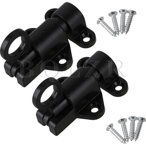 BQLZR 2PCS Black Automatic Self Closing Latch Bolt Lock with Screw for Cabinet
