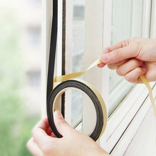 Double-sided Sealing Tape EVA Foam Anti Collision Draught Excluder Window Gap Self Adhesive Soundproof Door Gap Seal Strips
