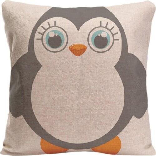 Cotton Linen A Cute Penguin Throw Pillow Case Decorative Cushion Cover Pillowcase Customize Gift By Lvsure For Car Sofa Seat