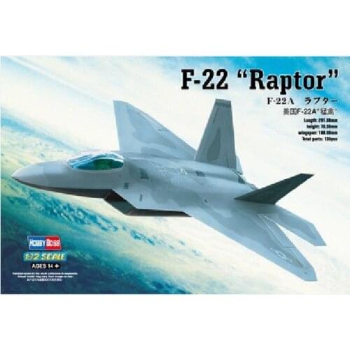 Hobbyboss 1/72 80210 Scale F-22A Raptor Model Kit