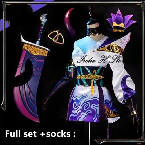 Game Cosplays LOL Spirit Blossom Riven Cosplay Costume headpiece sword weapon can custom made