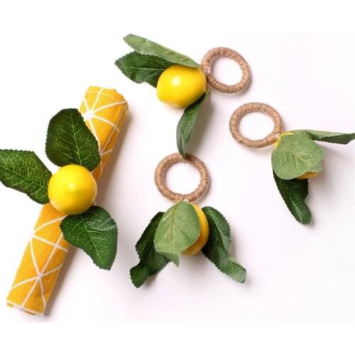 Lemon Napkin Ring Metal Christmas Tree Wreath Buckle Napkin Rings Wedding Banquet Hotel Table Supplies Circle Decoration Gifts