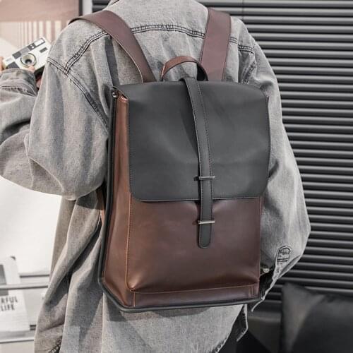 Crazy Horse Leather Backpack for Men Women Retro Travel Large Capacity Laptop Backbag Student School Bag Teens Daypack Rucksack