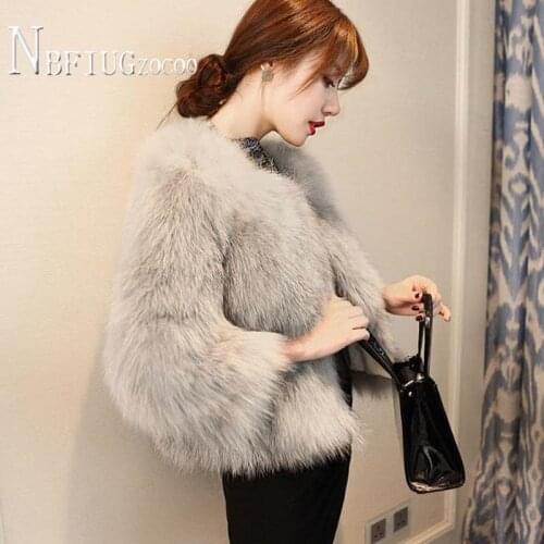 2020 Autumn Winter New Slim Faux Fox Fur Women Coat Short Style Fashion Female Jacket
