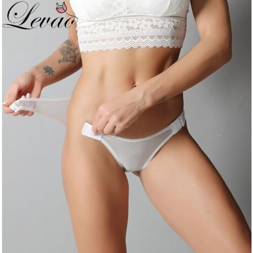 LEVAO Women Sexy Lace Panties Female Comfort Mesh Briefs Underwear Transparent Ladies Intimates Solid Color Underpants Lingerie