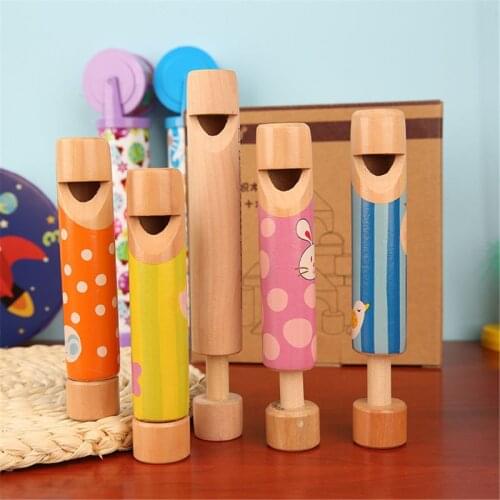 Cartoon Wood Slide Whistle Toy Kids Toy Musical Instrument Baby Toddler Boys Gir Dropshipping