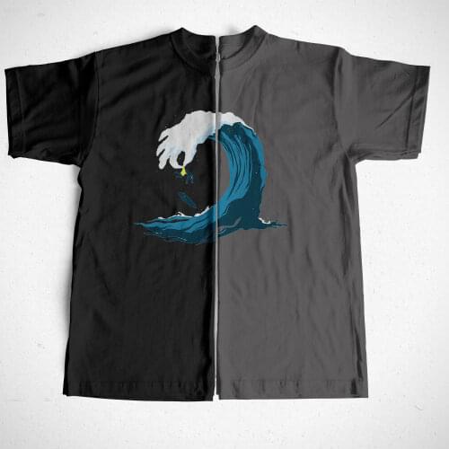 COOLMIND 100% cotton surf print men T shirt casual short sleeve big size funny surf men tshirt cool loog t-shirt men tees shirt