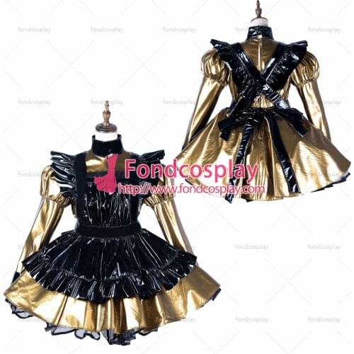 Sissy maid pvc dress lockable Uniform cosplay costume Tailor-made[G2174]