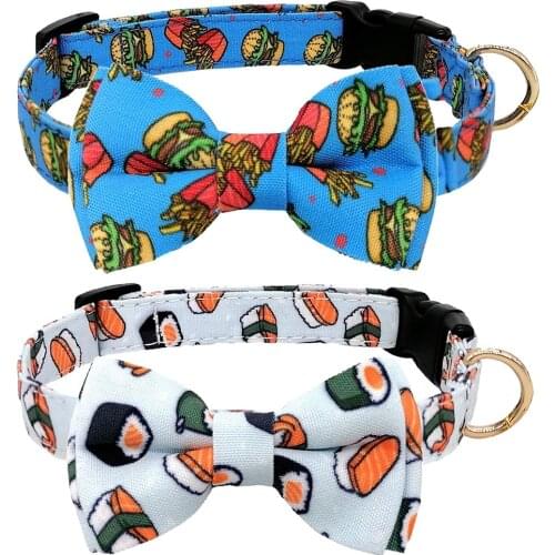 Dog Collars with Bow Tie, Adjustable Dog Collar with Bells and Charm Safety Buckle Cute Pet Collars for Small/Medium/Large Dogs