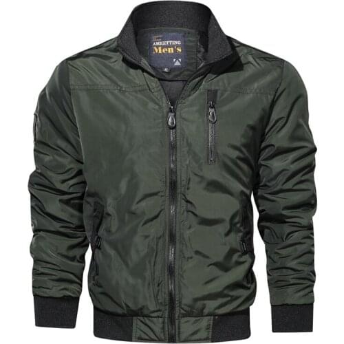 Casual Waterproof Spring 2021 Military Jacket Mens Top Jackets Coats Men Outerwear Casual Brand Zipper Thin Coat Stand-Collar