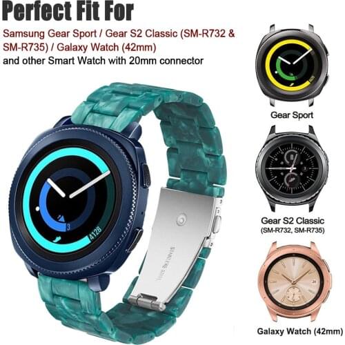 Resin Watch Strap for Galaxy Watch 3 41 45mm Band 20mm 22mm Stainless Steel Buckle Galaxy Gear S3 for Huawei Watch Gt 2 Strap
