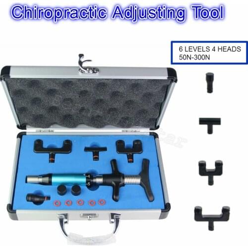 Manual Chiropractic Gun For Backbone Modulation and Adjustment 6 Level 4 Heads Massage Correction Tool High Quality Instrument
