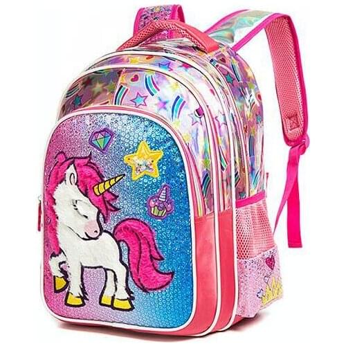 School Bag for Girls Sequins Unicorn Backpack for kids Orthopedic backpack Kindergarten Rucksack student book bag school bag
