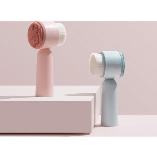 Silicone Superfine Fiber Skin Cleaning Brush Body Spa Massage Bath Washing Brushes Bathroom Accessories For Face Shower Scrubber