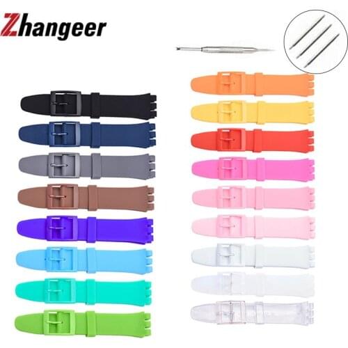 Silicone Watchband Strap for Swatch Watch Band 12mm 16mm 17mm 19mm 20mm Waterproof Rubber Wrist Bracelet Accessories With Tools