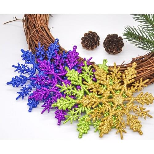 12Pcs Sparkling Snowflake Christmas Tree Decoration Pendant Drop Ornaments Decorations Gift Angel Festoon Room Decor Home 2021