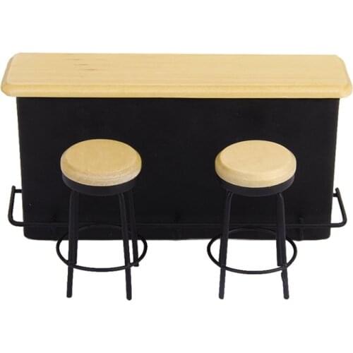 1/12 dollhouse miniature furniture table and 2 chairs