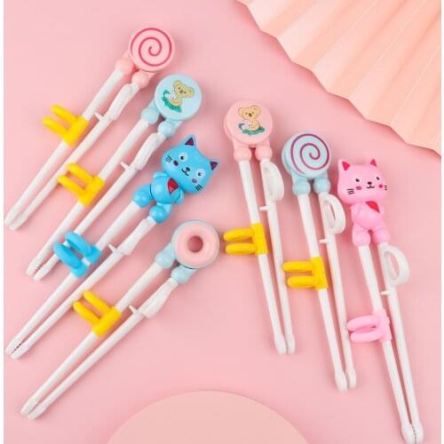 1Pair Cute Baby Training Chopsticks Cute Children Eating Practice Chopsticks Fashion Learn Chopsticks Correct Usage Tools